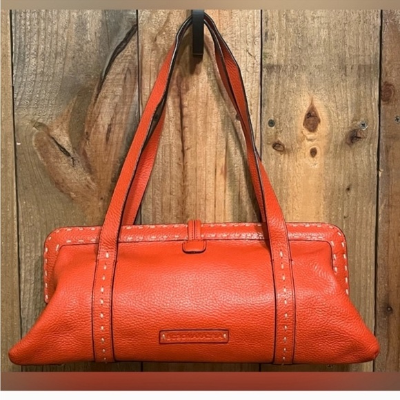 BCBGMaxAzria Contrast Stitching Leather Shoulder Bag - Picture 15 of 16